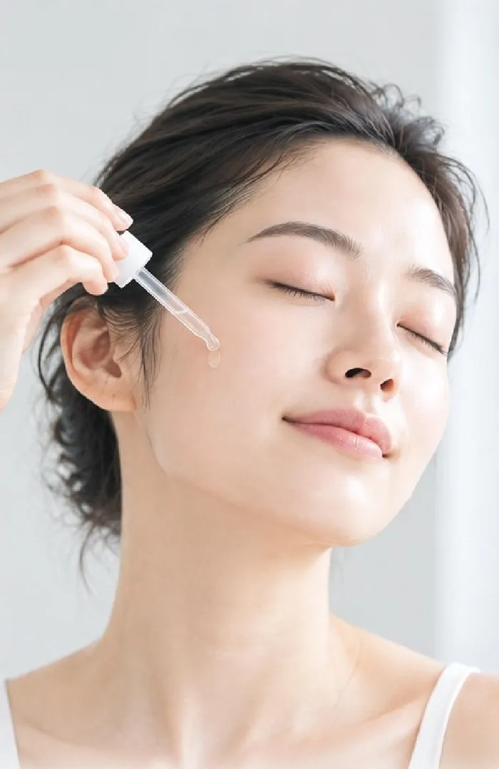 美容液をつける女性